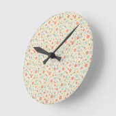 Pretty Light Pastel Spring Floral Runde Wanduhr (Winkel)