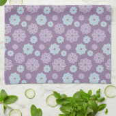 Pretty Lilac Purple and Blue Flower Pattern Geschirrtuch (Gefaltet)
