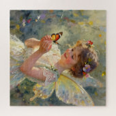 Pretty Little Fairy Girl holding a Butterfly Puzzle (Horizontal)