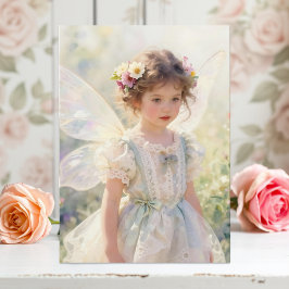 Pretty Little Fairy Girl with Cupcake Birthday Karte