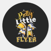 Pretty Little Flyer Cheer Cheerleading Team  Runder Aufkleber (Vorderseite)