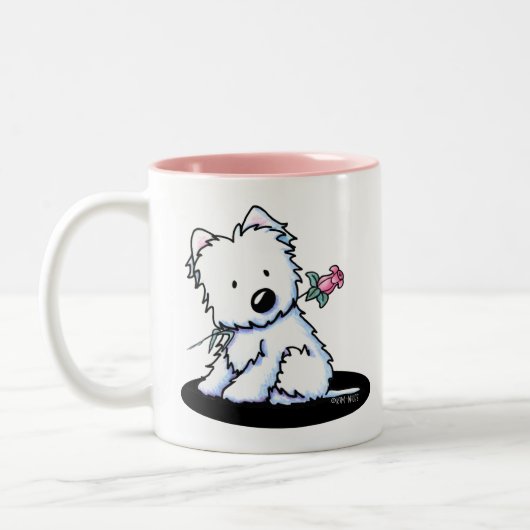 Pretty Little Westie Dog Zweifarbige Tasse (Links)