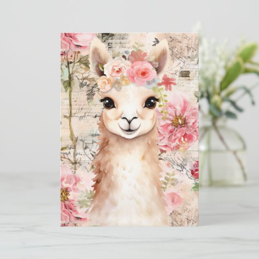 Pretty Llama cards (blank inside) Dankeskarte (Stehend Vorderseite)