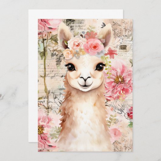 Pretty Llama cards (blank inside) Dankeskarte (Vorne/Hinten)