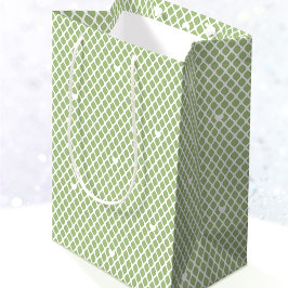 Pretty Love Heart Lattice Mesh Green Birthday Mittlere Geschenktüte