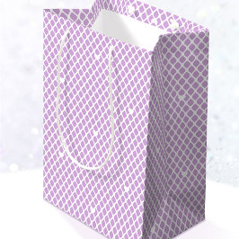 Pretty Love Heart Lattice Mesh Purple Birthday Mittlere Geschenktüte