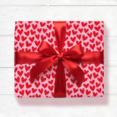 Pretty Love Heart Pattern Pink Red Valentine Geschenkpapier