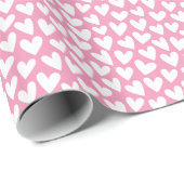 Pretty Love Heart Pattern Pink White Valentine Geschenkpapier (Rolleneckpunkt)