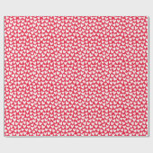 Pretty Love Heart Pattern Red White Valentine Geschenkpapier (Flach)
