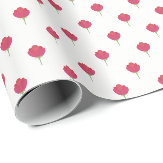 Pretty lush pink tulips pattern geschenkpapier (Rolleneckpunkt)