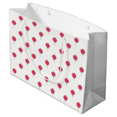 Pretty lush pink tulips pattern große geschenktüte (Rückseite Schrägansicht)