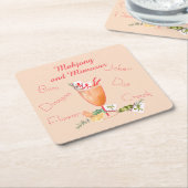 Pretty Mahjong Tiles and Fancy Cocktail Rechteckiger Pappuntersetzer (angewinkelt)