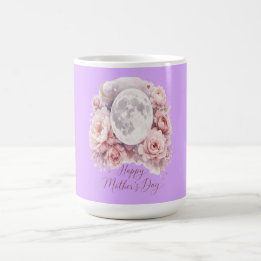 Pretty Mauve Moon Floral Mug 15oz – Gift for Mom Kaffeetasse