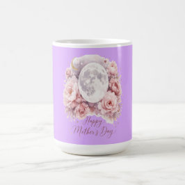 Pretty Mauve Moon Floral Mug 15oz – Gift for Mom Kaffeetasse