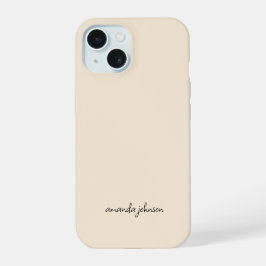 Pretty Minimalist Modern Monogram on Cream iPhone 15 Hülle