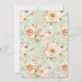Pretty Mint Peach Floral Bridal Shower Einladung (Rückseite)