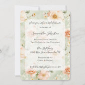 Pretty Mint Peach Floral Bridal Shower Einladung (Vorderseite)