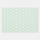 Pretty Mint Pink Gold Eyelashes Birthday Geschenkpapier Set (Vorderseite)