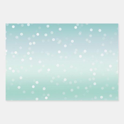 Pretty Mint White Bokeh Dots Celebration Christmas Geschenkpapier Set (Vorderseite 3)