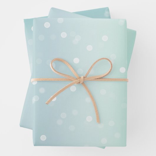 Pretty Mint White Bokeh Dots Celebration Christmas Geschenkpapier Set (Beispiel)