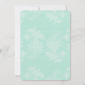 Pretty Mint White Floral Faux Lace Wedding Einladung (Rückseite)