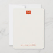 Pretty Modern Colorful Flowers Monogram & Name Mitteilungskarte (Vorderseite)