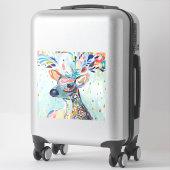 Pretty Modern Deer Art Flower Antlers Aufkleber (Koffer)