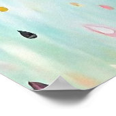 Pretty Modern Deer Art Flower Antlers Poster (Ecke)