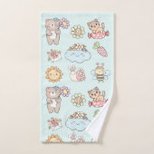 Pretty monogram hand drawn artwork Pink Blue Kids Badhandtuch Set (Handtuch)