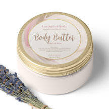 Pretty Neutral Pink Brushstroke Gold Product Label