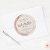 Pretty Neutral Pink Brushstroke Gold Product Label Runder Aufkleber (Umschlag)