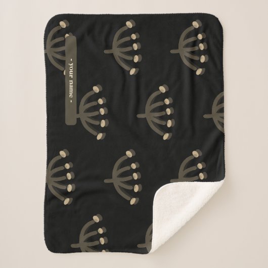 Pretty Night Mimosa Floral Customize Sherpadecke (Vorderseite)