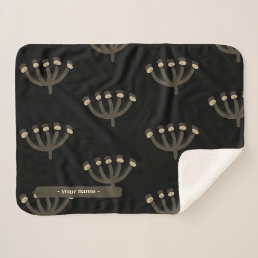 Pretty Night Mimosa Floral Customize Sherpadecke (Vorderseite (Horizontal))