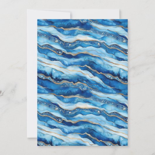 Pretty Ocean Wave Heart Wedding Einladung (Rückseite)