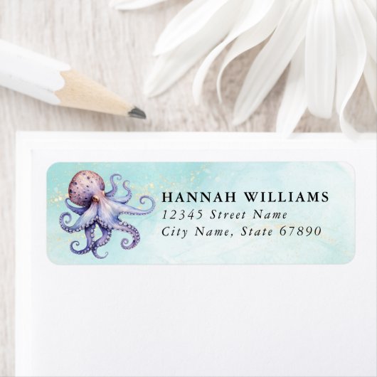 Pretty Octopus Return Address Labels (Insitu)
