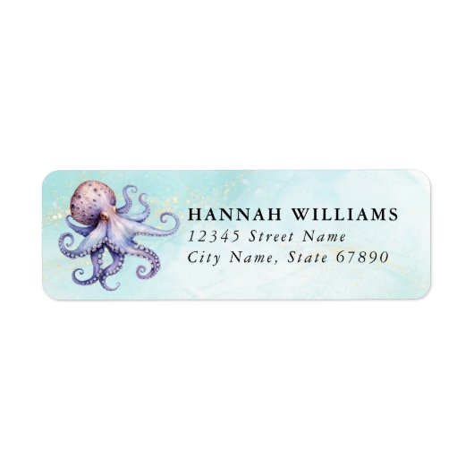 Pretty Octopus Return Address Labels (Vorne)