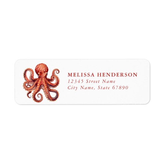 Pretty Octopus Return Address Labels (Vorne)