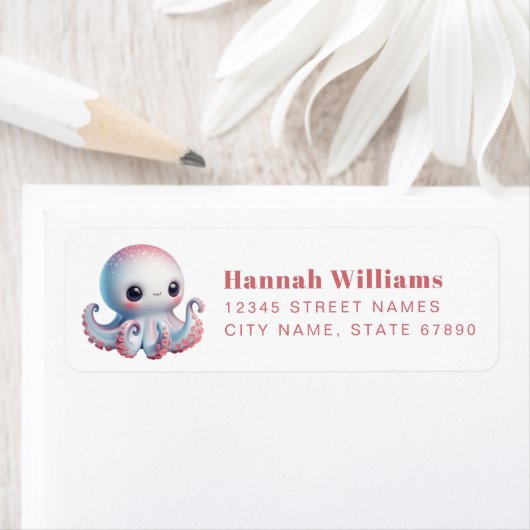Pretty Octopus Return Address Labels (Insitu)