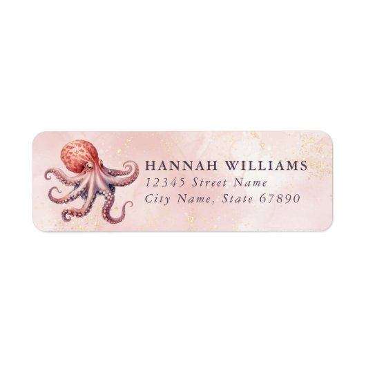 Pretty Octopus Return Address Labels (Vorne)