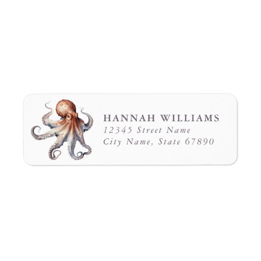 Pretty Octopus Return Address Labels (Vorne)