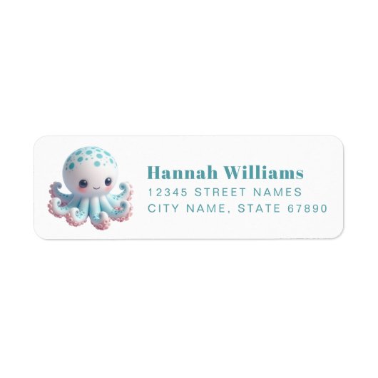 Pretty Octopus Return Address Labels (Vorne)