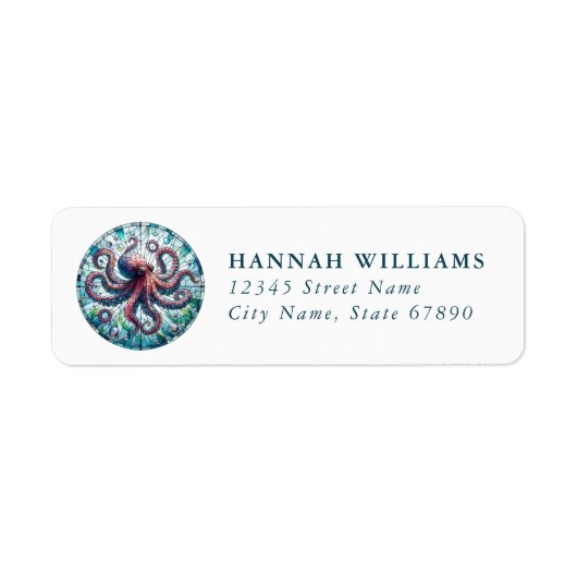 Pretty Octopus Return Address Labels (Vorne)