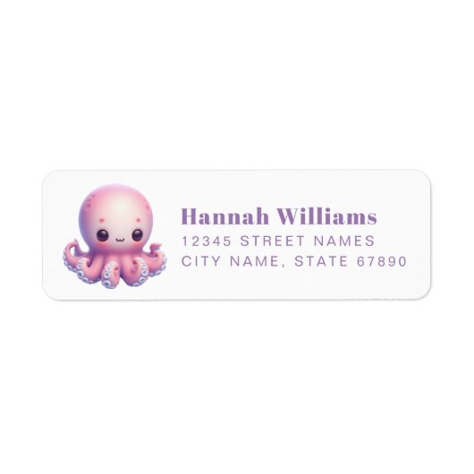 Pretty Octopus Return Address Labels (Vorne)