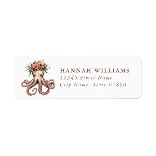 Pretty Octopus Return Address Labels (Vorne)