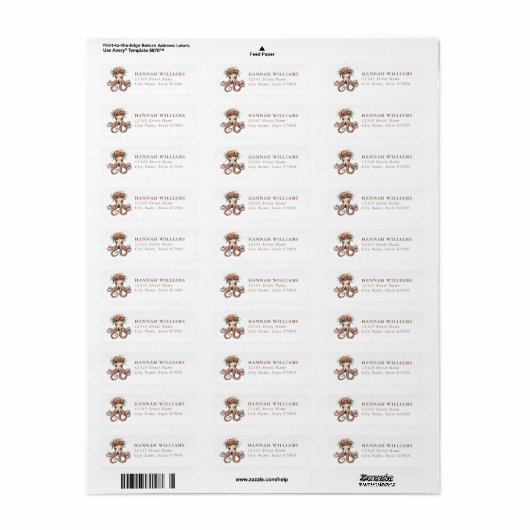 Pretty Octopus Return Address Labels (Vorne)