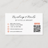 Pretty Orange Bow Beauty QR Code Visitenkarte (Rückseite)