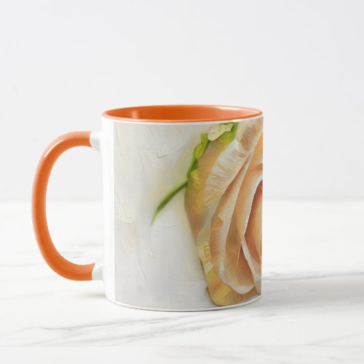 Pretty Orange Cream Rose Art Coffee Tea Mug Tasse (Links)