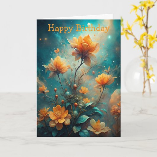 Pretty Orange Flowers  Karte (Gelbe Blume)