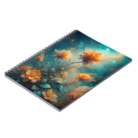 Pretty Orange Flowers  Notizblock (Linke Seite)