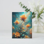 Pretty Orange Flowers Postkarte (Stehend Vorderseite)